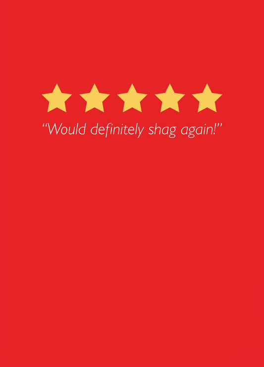 Five Stars Shag Again Valentine's Card
