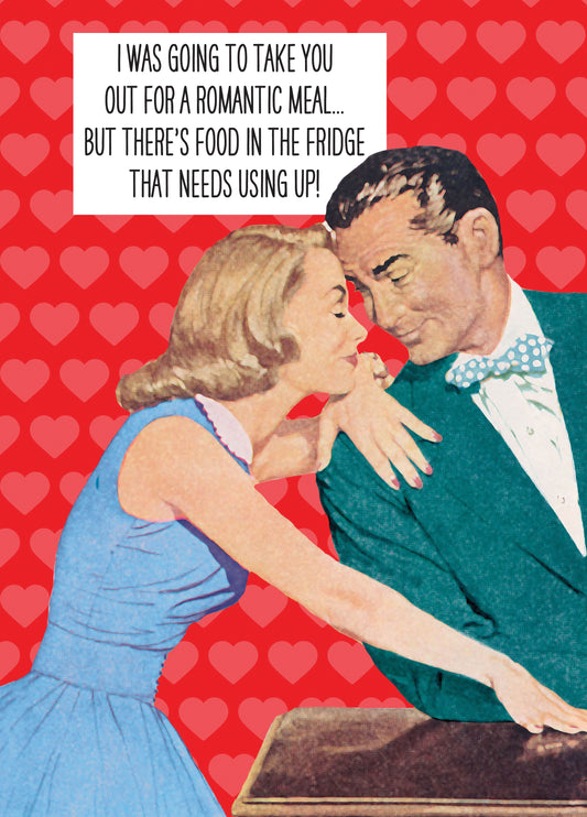 Food In The Fridge Retro Valentine's Card