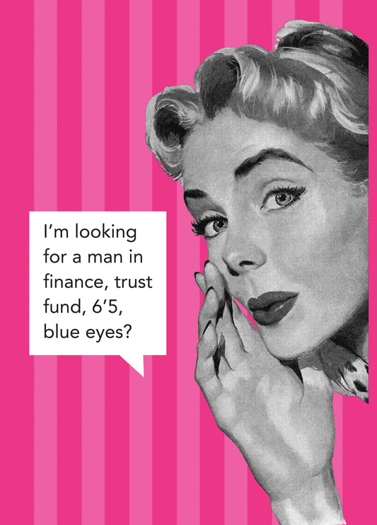 Man In Finance Retro Valentine's Card