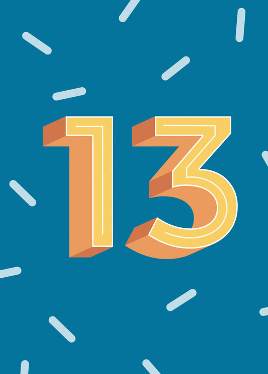 13th Birthday Bold Type Card
