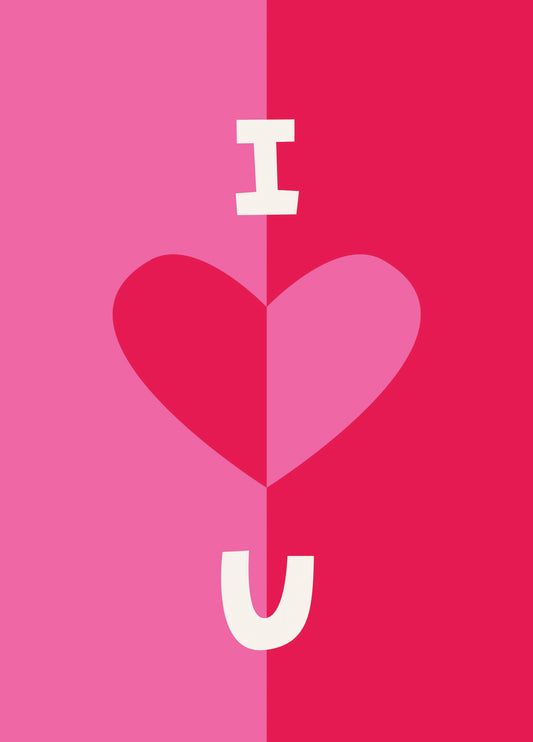 I Heart U Valentine's Card