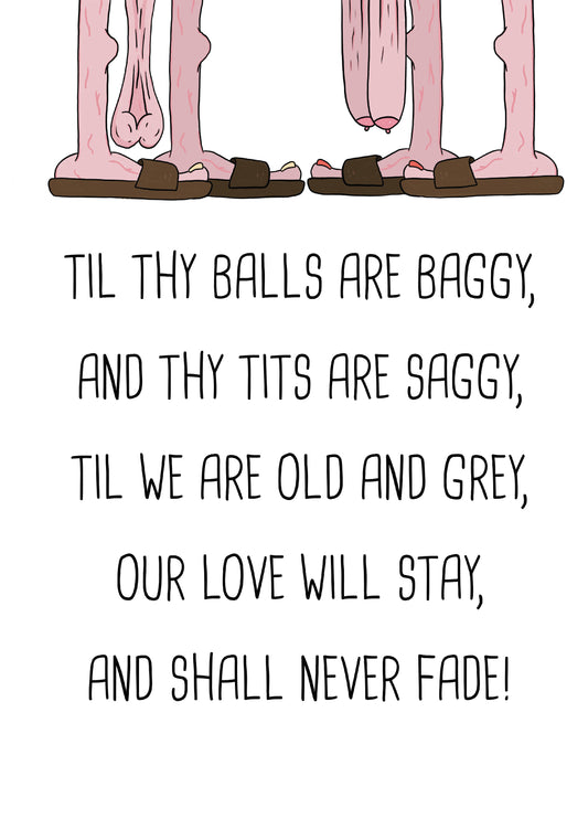 Balls Baggy Tits Saggy Valentine's Card
