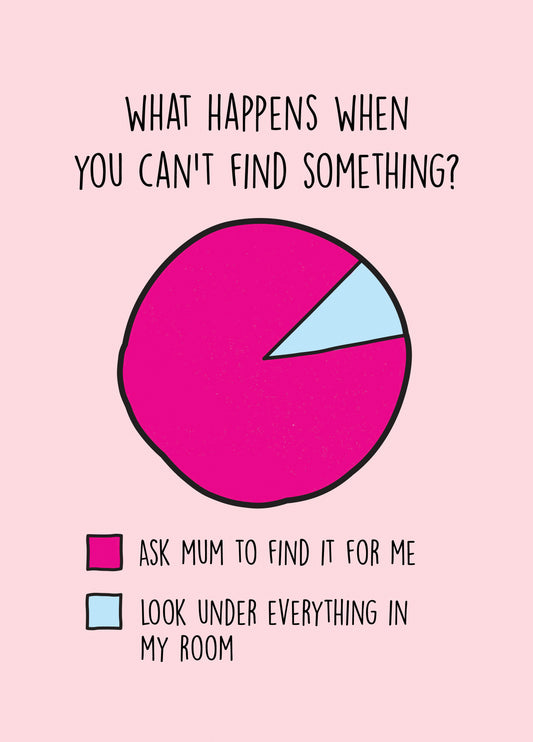 Ask Mum To Find It Pie Chart Card