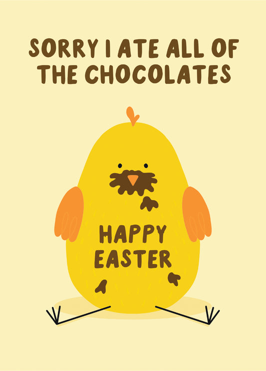 Ate All The Chocolates Easter Card