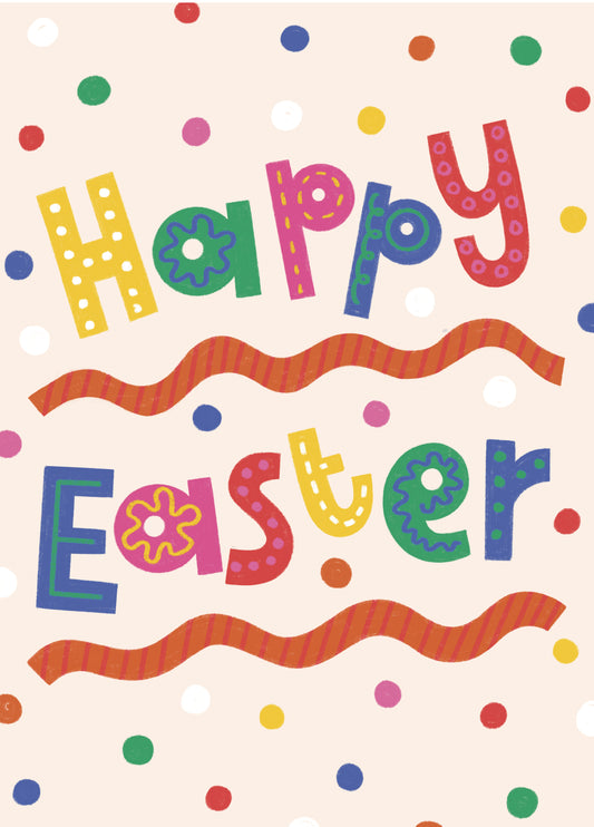 Multi-Coloured Happy Easter Type Card