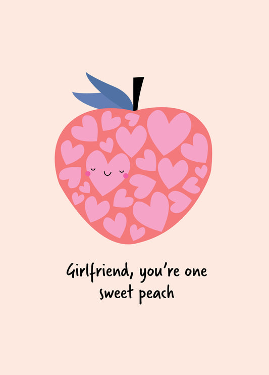 Girlfriend One Sweet Peach Card
