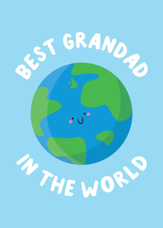 Cute Planet Best Grandad In The World Card