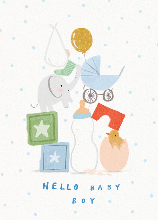 Hello New Baby Boy Card