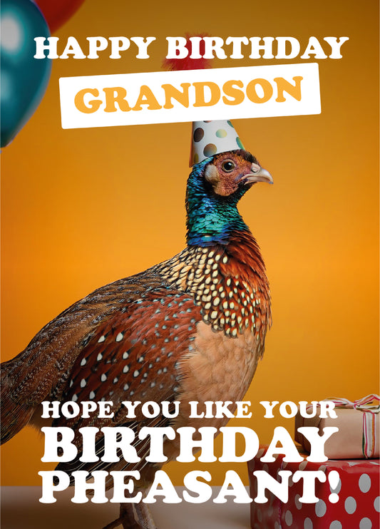Grandson Birthday Pheasant Card