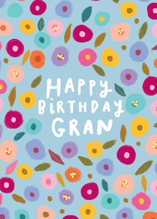 Gran Floral Type Birthday Card