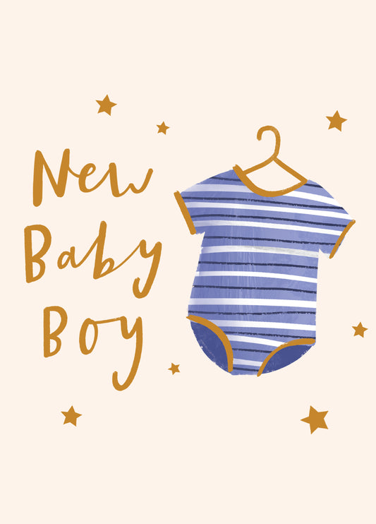 Boy Babygrow New Baby Card
