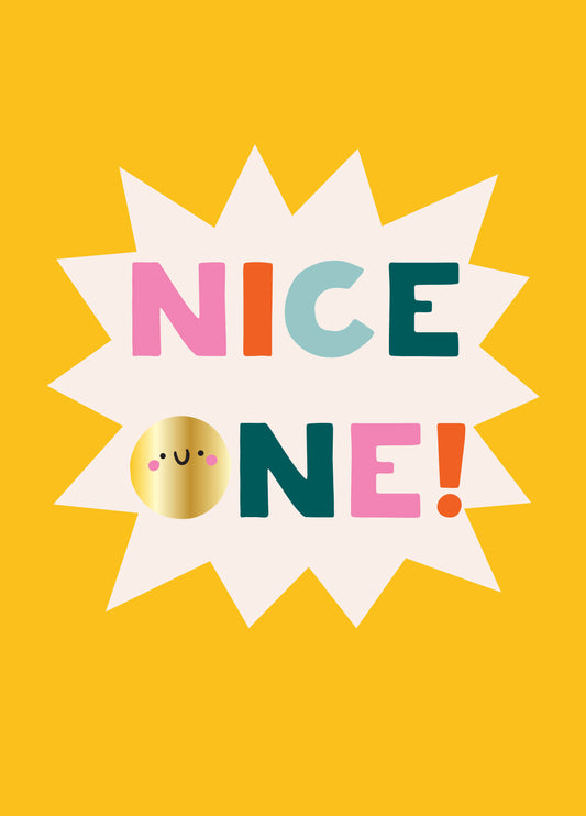 Nice One Smiley Congratulations Card