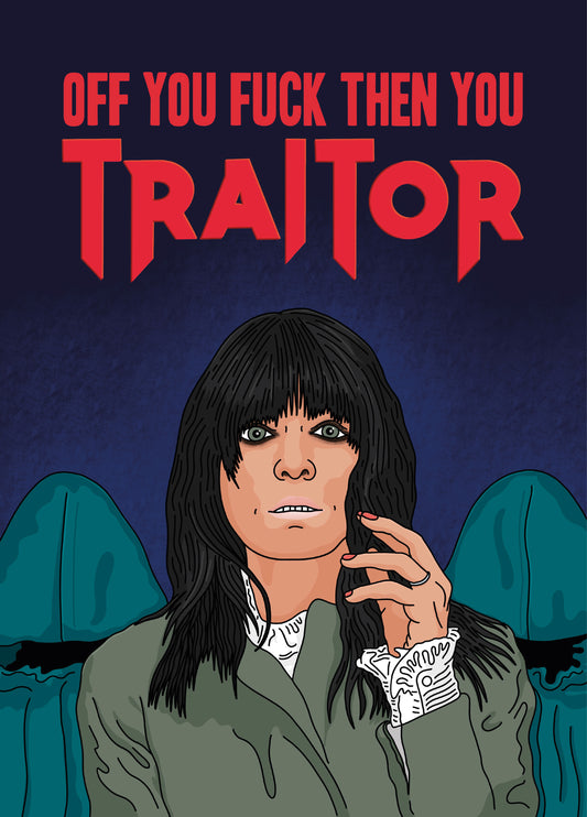 Claudia Traitors Leaving Card