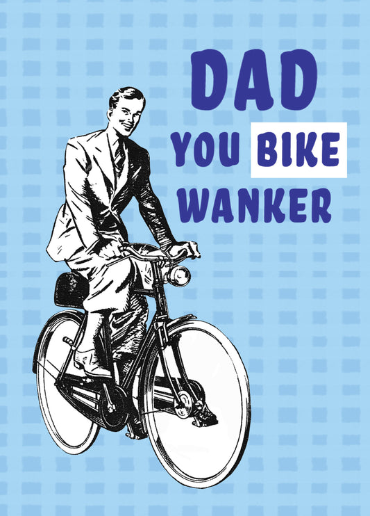 Bike Wanker Retro Father's Day Card