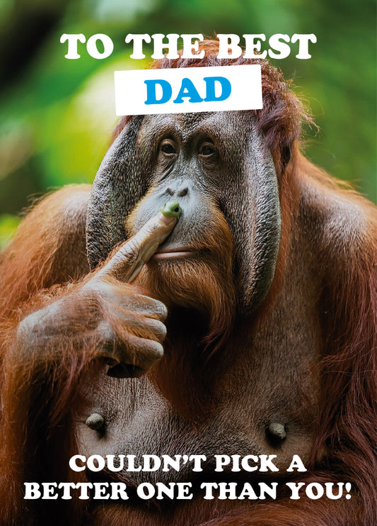 Dad Chimp Nose Pick Father's Day Card
