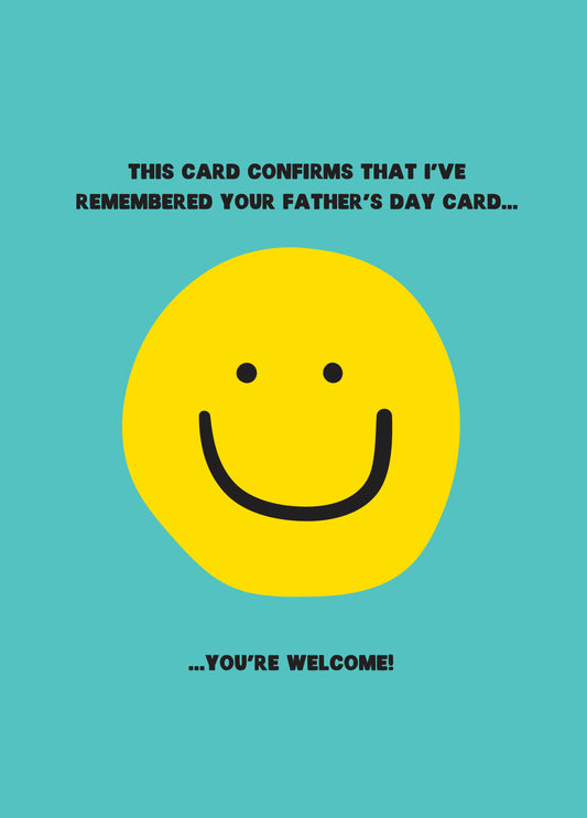 Smiley Remembered Father's Day Card