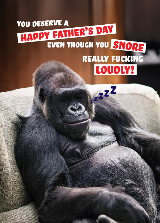 Snoring Gorilla Father's Day Card