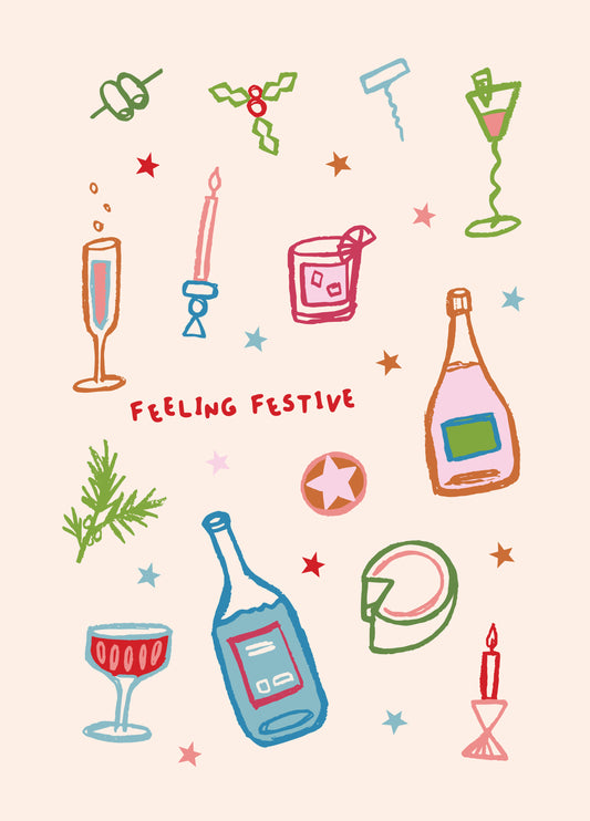 Festive Drinks Christmas Card