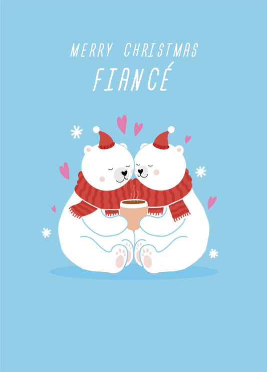 Fiance Polar Bears Christmas Card