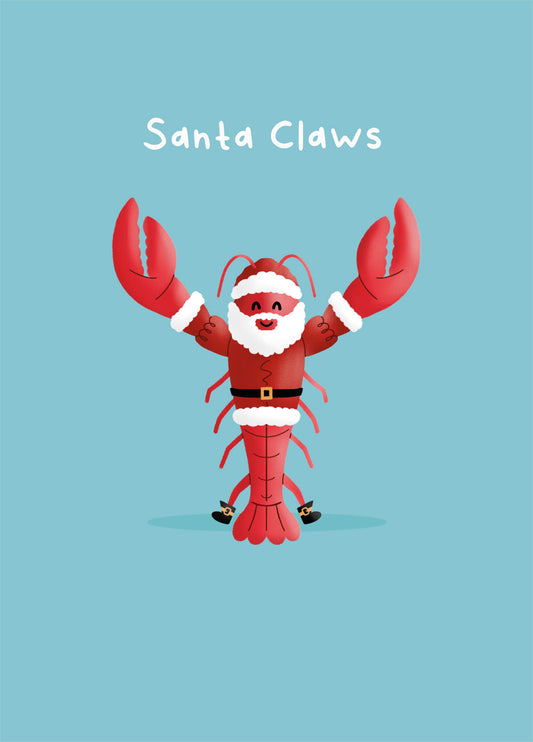Santa Claws Christmas Card