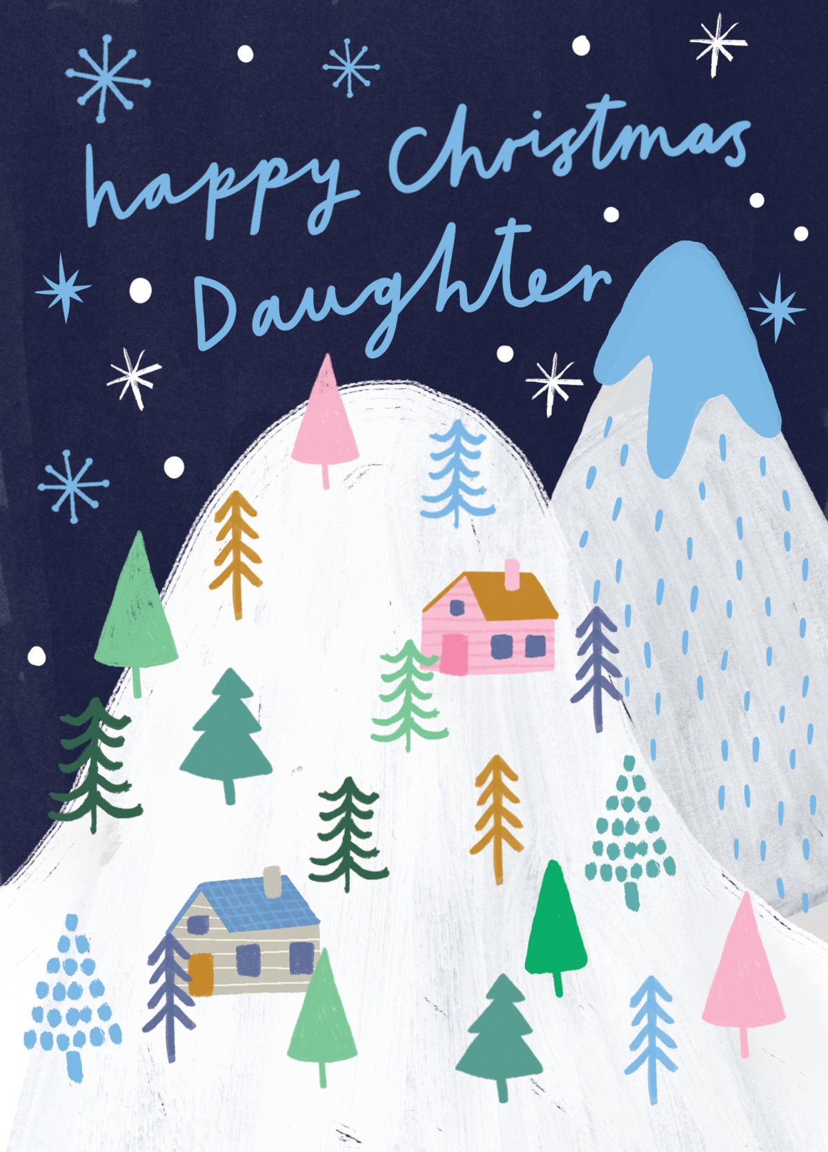 Daughter Snowy Scene Christmas Card