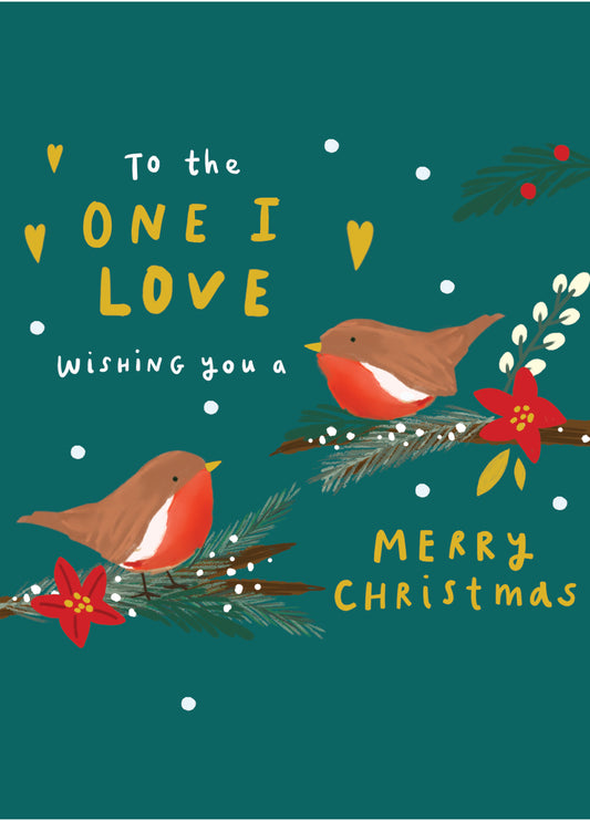 The One I Love Robins Christmas Card
