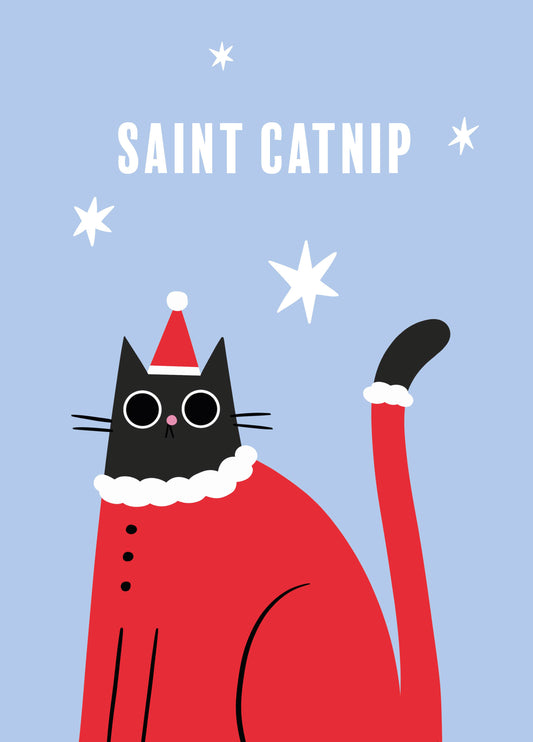 Saint Catnip Christmas Card