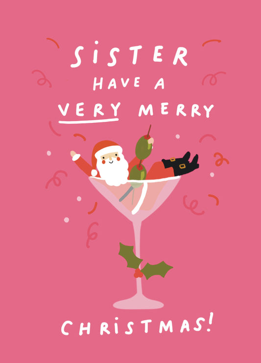 Sister Christmas Cocktail Card