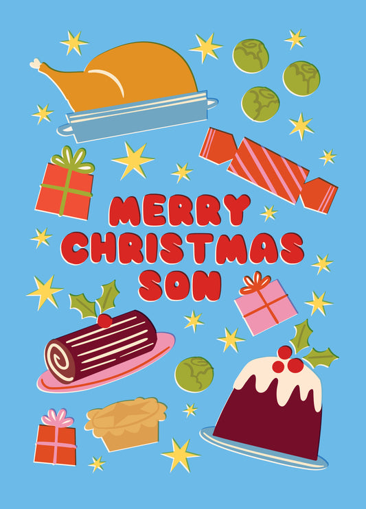 Son Festive Food Christmas Card