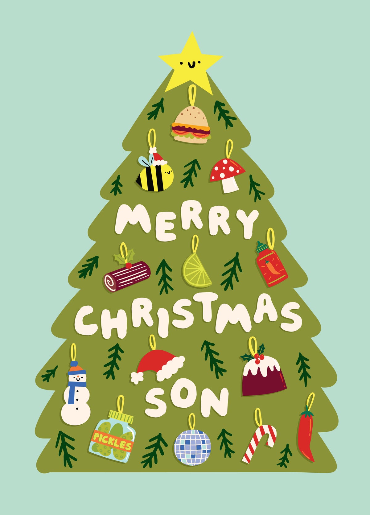 Son Tree Decorations Christmas Card