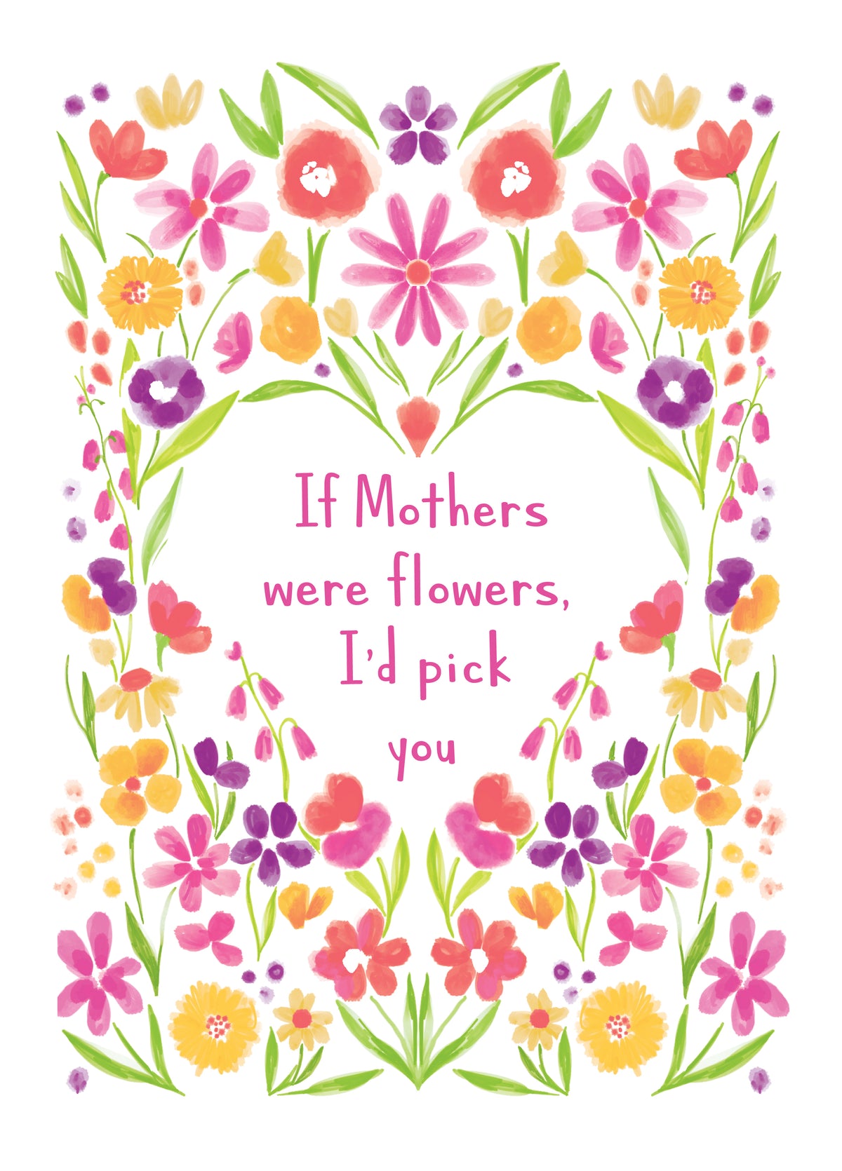 I'd Pick You Floral Mother's Day Card