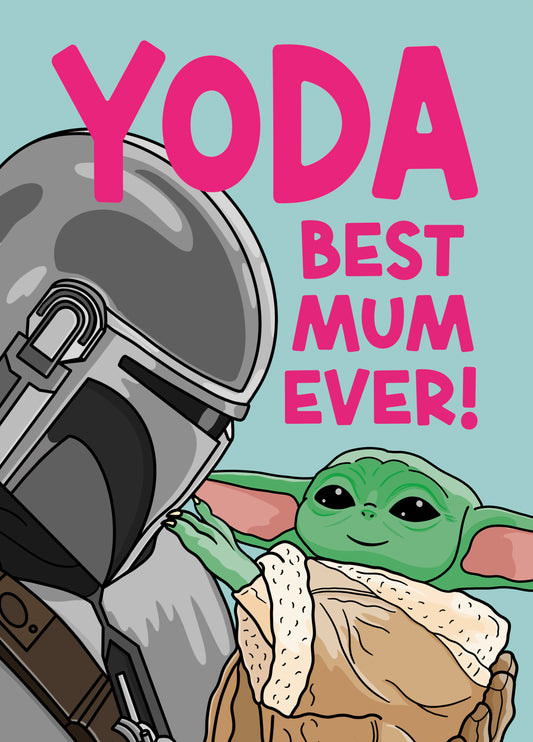 The Mandalorian Yoda Best Mum Card