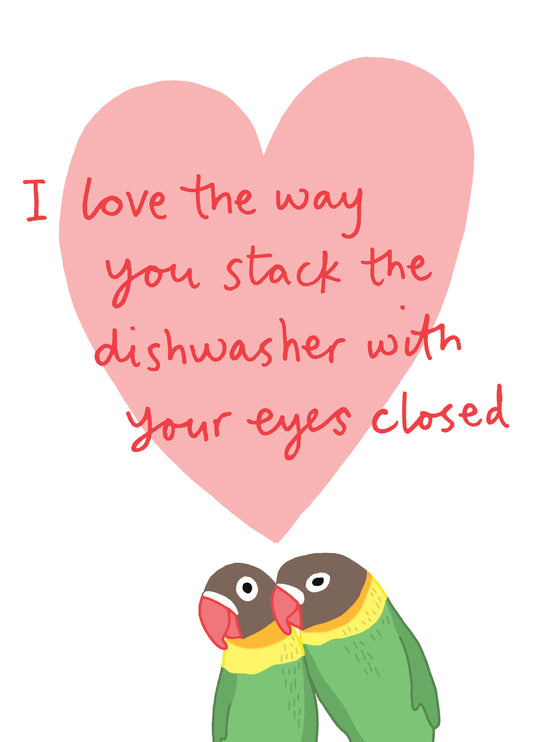 Stack The Dishwasher Valentines Card