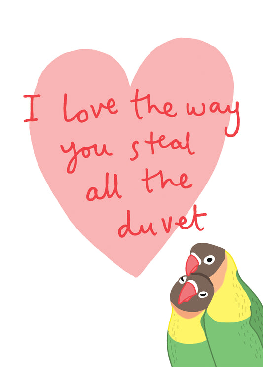 Steal All The Duvet Valentines Card