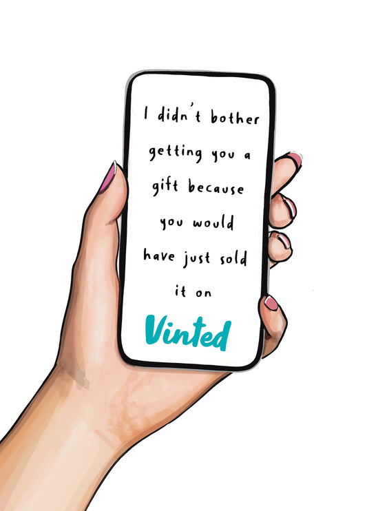 Vinted Addict Greeting Card | Funny Card For Friends & Family Who Sell Everything