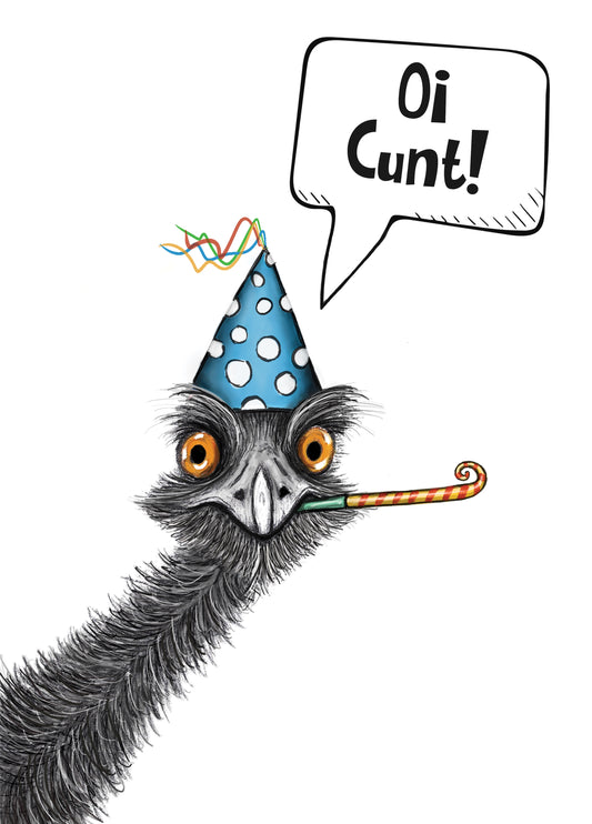 The Potty Mouth Emu Greeting Card