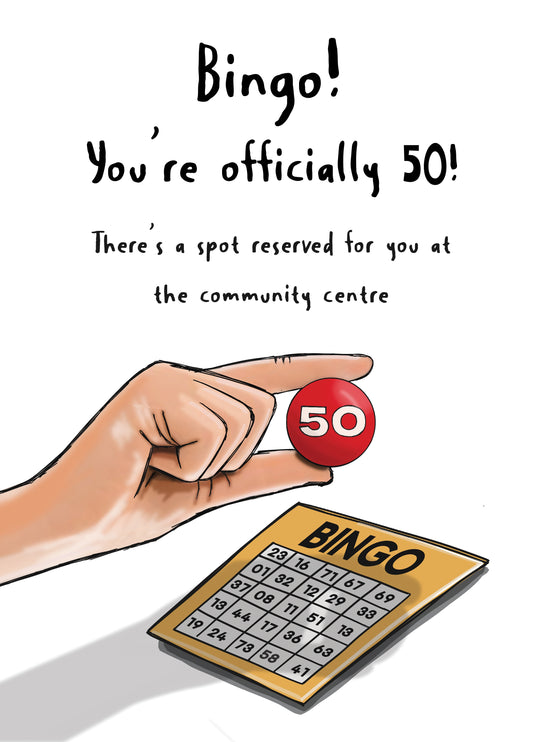 Bingo! You're 50 - Birthday Card For The Big Milestone