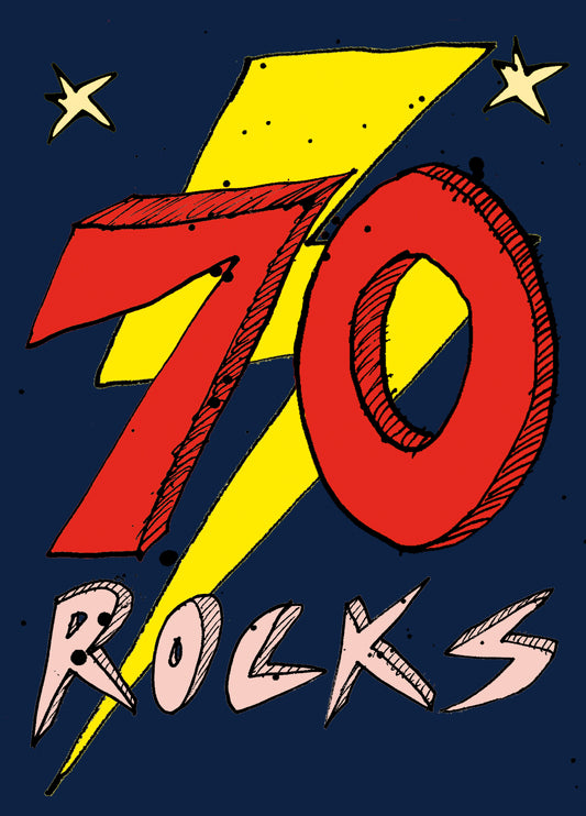 '70 Rocks!' 70th Birthday Card