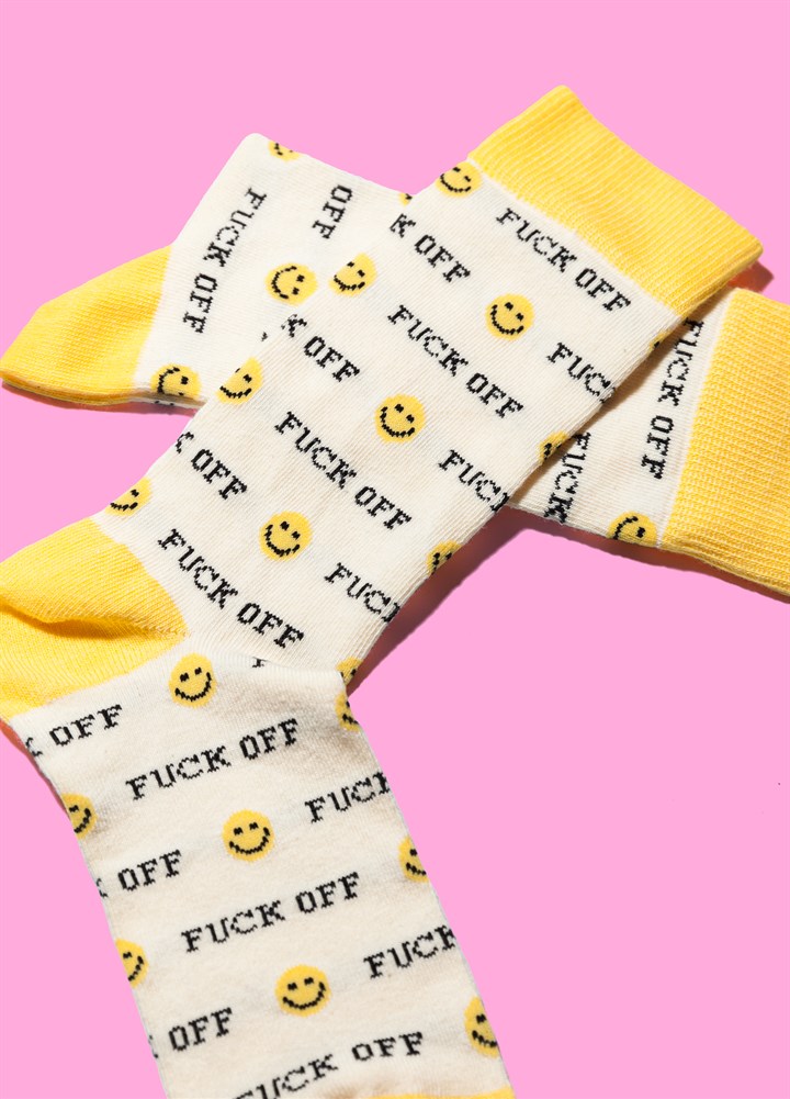 Fuck Off Smiley Face Socks