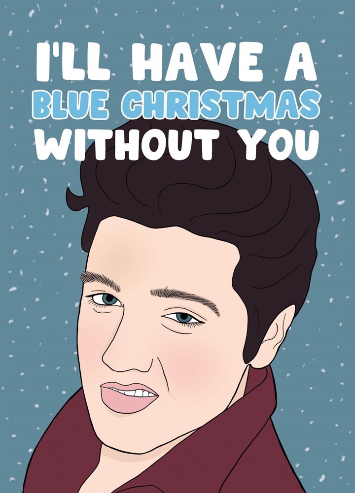 Elvis Blue Christmas Card