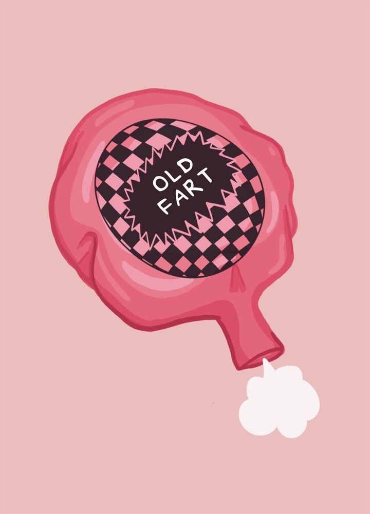 Old Fart Whoopee Cushion Illustration Card
