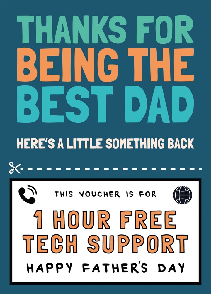 Tech Support Voucher Father's Day Card