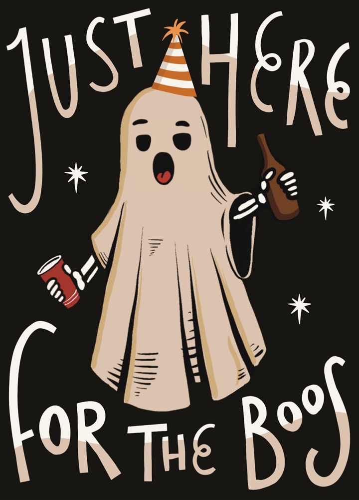 Funny Drunk Ghost Halloween Card