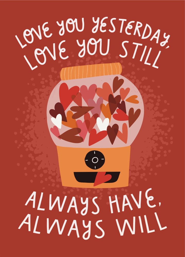 Cute Gum-ball Heart Valentines Day Card