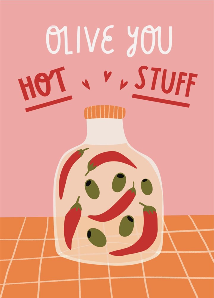 Cute Olive Chilli Valentines Day Card