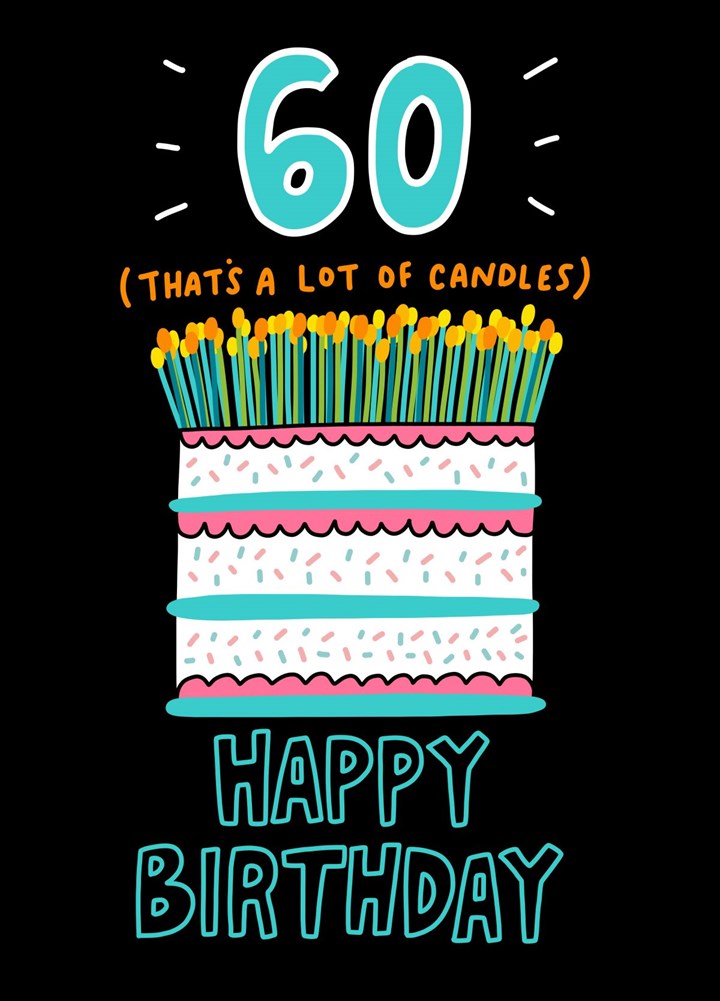 60th Birthday Lots Of Candles Card