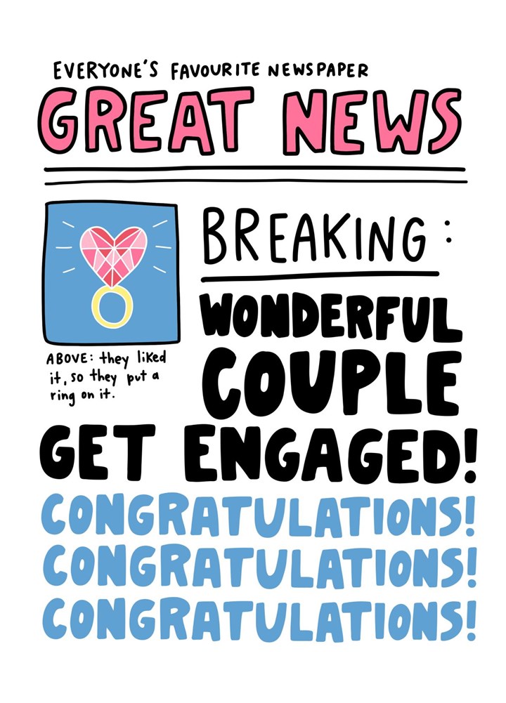 Great News Engaged Card
