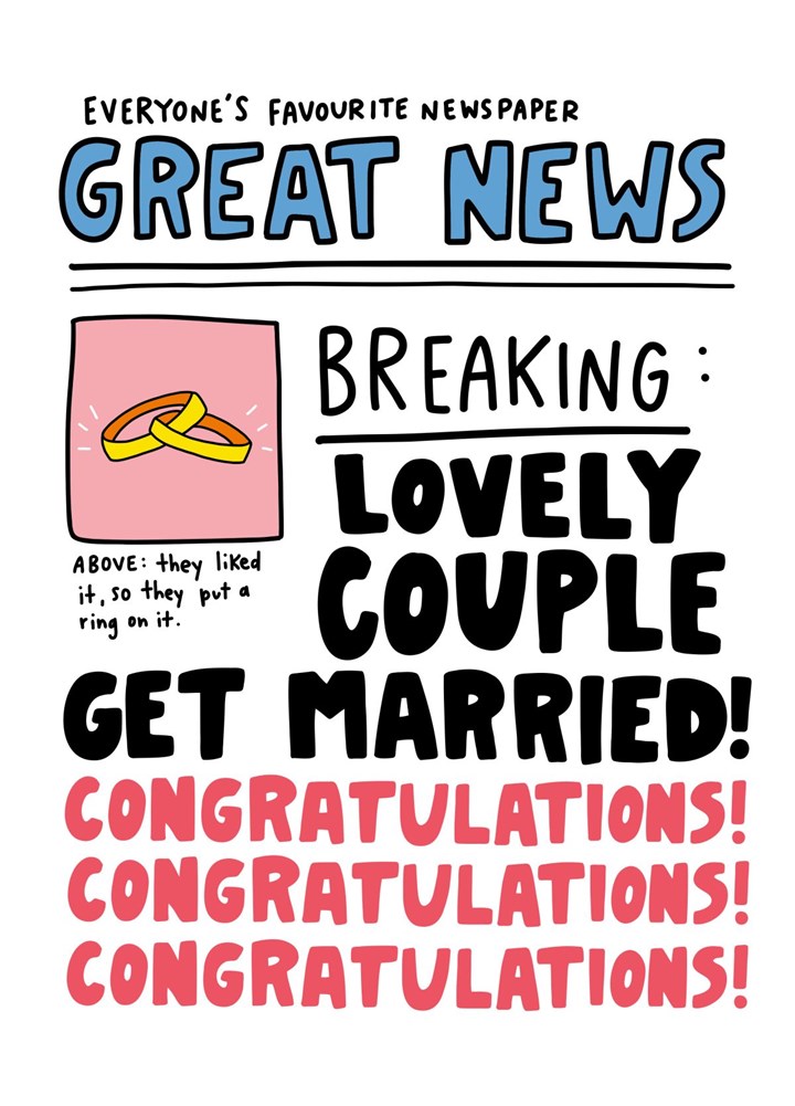 Great News Wedding Card