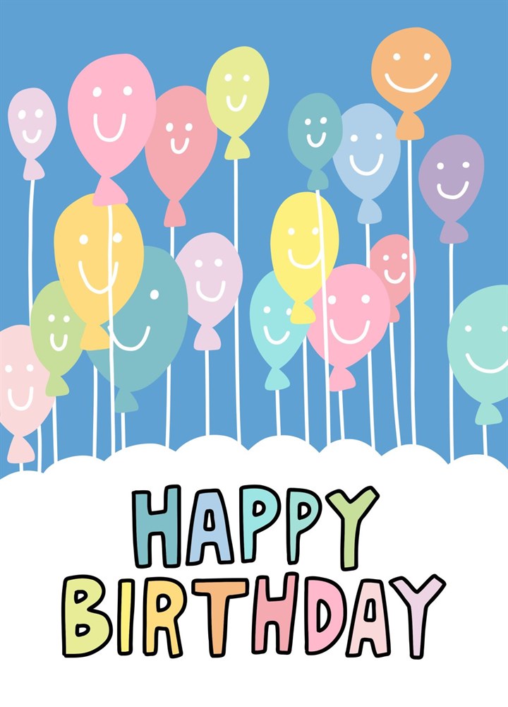 Happy Birthday Balloons Birthday Card