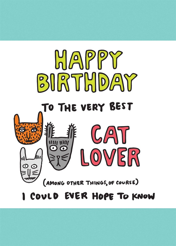 Very Best Cat Lover Card